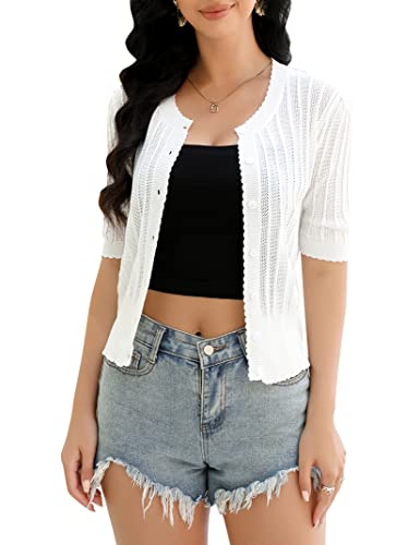Short Sleeve Lightweight Summer Cardigan for Women, Button Down